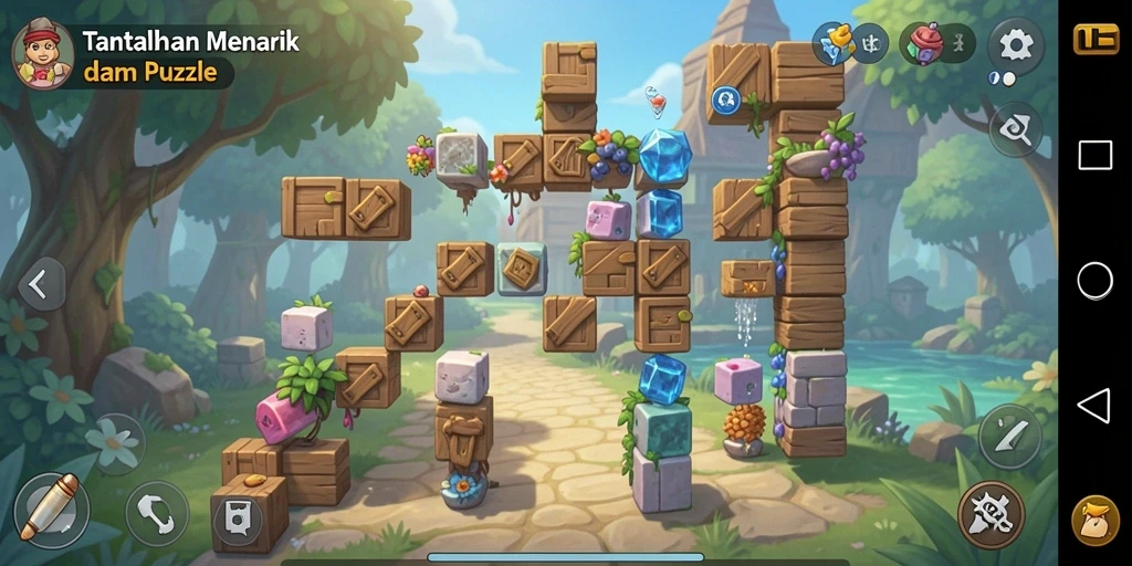 Tampilan gameplay menantang 234E dengan berbagai level puzzle.