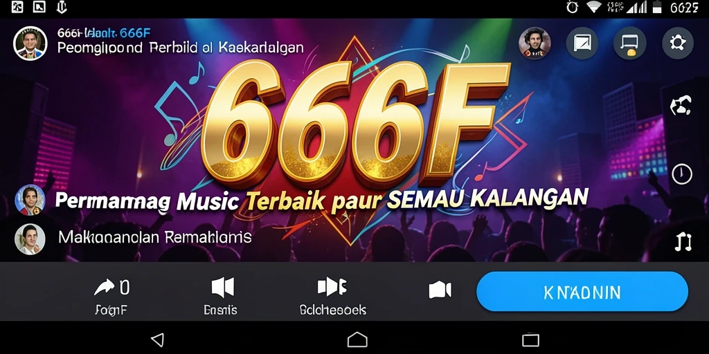 Tangkapan layar menunjukkan gameplay seru 666F dengan berbagai lagu.