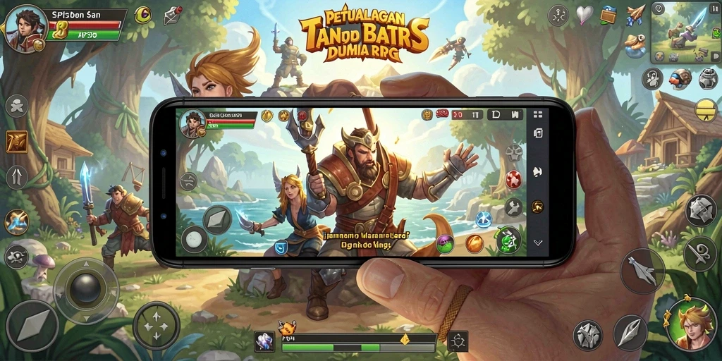 Tampilan gameplay menakjubkan dari API36 yang menunjukkan pertempuran epik dan dunia eksplorasi.