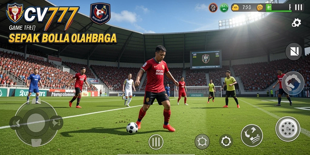 Tampilan aksi menarik dari gameplay sepak bola di CV777.