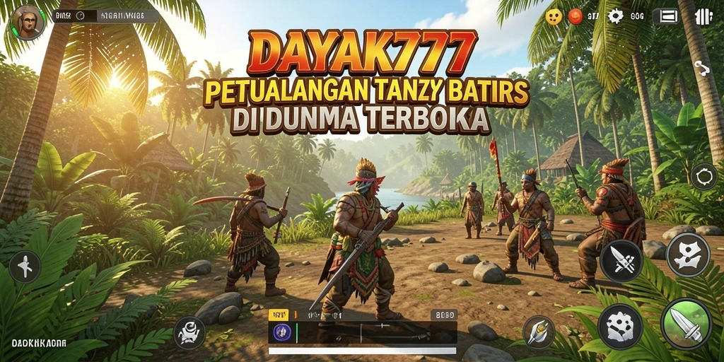 Screenshot gameplay DAYAK777 menampilkan petualangan seru di dunia terbuka.