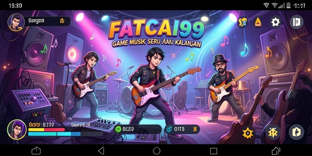 Screenshot utama FATCAI99 menunjukkan pemain menikmati gameplay musik yang interaktif.