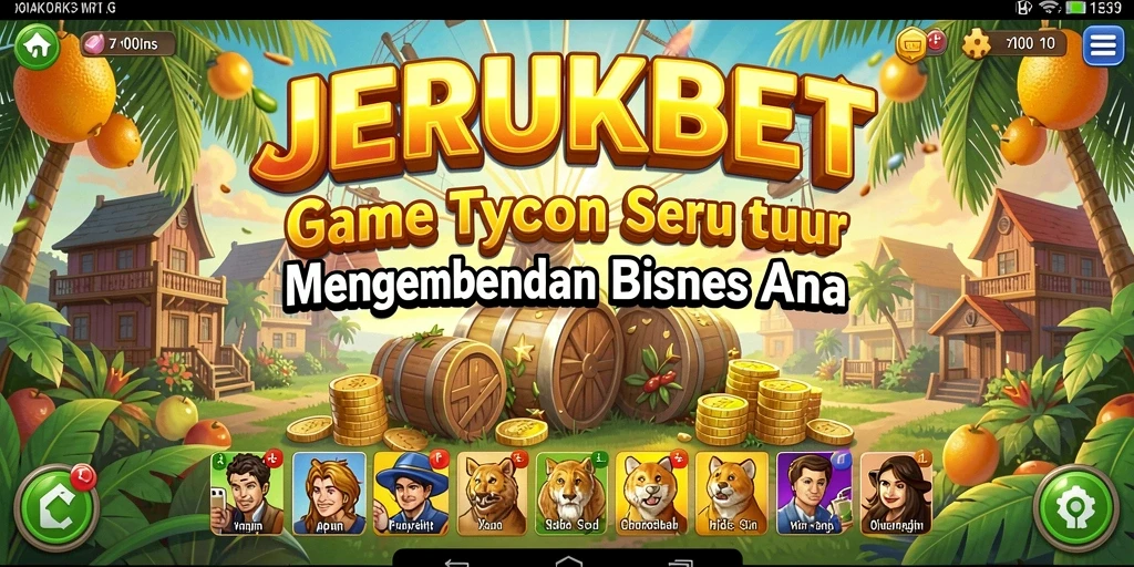 Screenshot gameplay JERUKBET menampilkan suasana seru bisnis Tycoon.