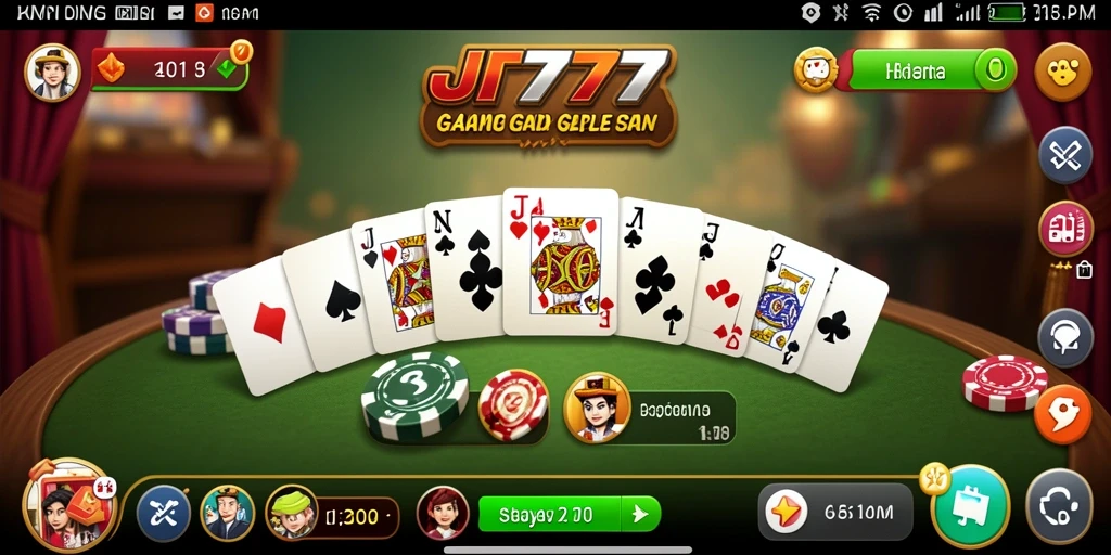 Tampilan gameplay yang menarik dari JT777 dengan suasana Gaple yang kental.