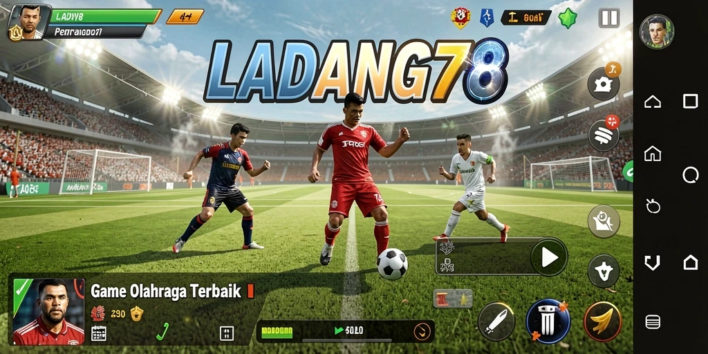 Screenshot utama LADANG78 menampilkan serunya bermain olahraga secara online.