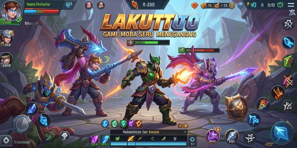 Tampilan gameplay seru dari LAKUTOTO dalam pertempuran MOBA.