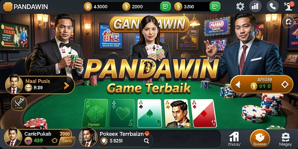 Tampilan gameplay menarik dan penuh aksi dari PANDAWIN poker.