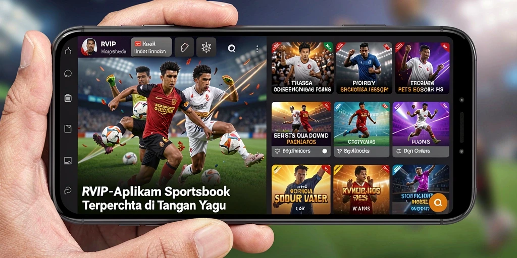 Screenshot utama <strong>RVIP</strong> yang menunjukkan tampilan aplikasi Sportsbook yang menarik.