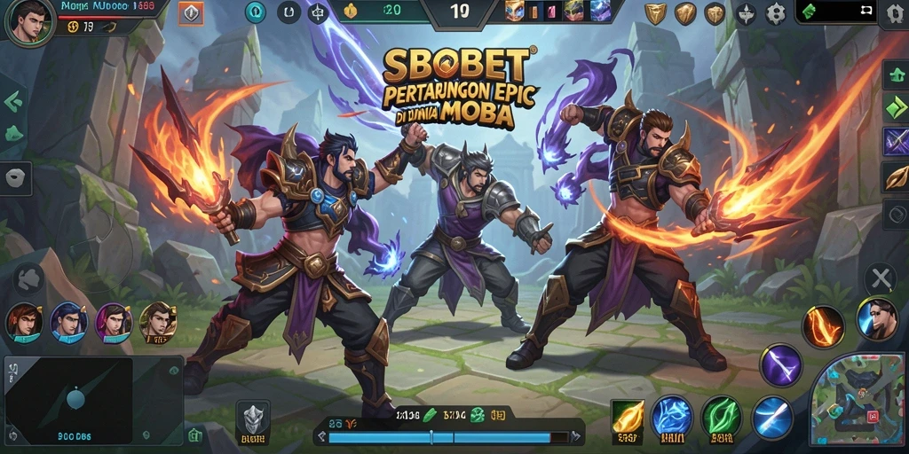 Tampilan aksi seru dalam gameplay MOBA SBOBET.
