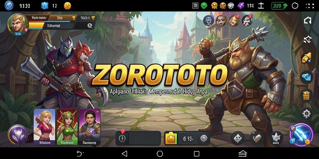 Tampilan antarmuka utama aplikasi ZOROTOTO yang intuitif dan fungsional.