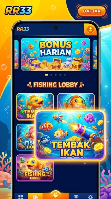 Screenshot aplikasi rr33 menunjukkan fitur kategori yang lengkap.